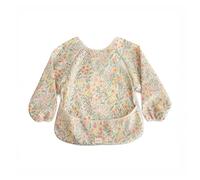mushie Bavoir Manches Longues Bébé | Tablier Bébé pour Manger Imperméable | Ajustement Réglable pour 6-24 Mois | Couleur: Pastel Blooms
