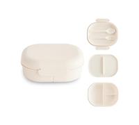 mushie Boîte à repas Lunchbox enfant maped picnik | Séparateur et compartiments avec couvercles verrouillables | Avec fourchette et cuillère à couverts (Ivory)