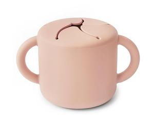mushie Bol Tasse à Collation Silicone | Sans BPA | Assiette Anti Renversement | Accessoires pour Bébé, Jeunes Enfants Garçons et Filles | Passent au Lave-Vaisselle et au Micro-Ondes | Blush