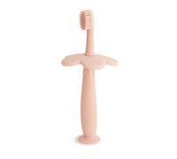 Mushie Brosse à Dents d'Apprentissage en Forme de Fleur pour Enfant, Accessoires pour Bébé, Jeunes Enfants Garçons et Filles, Matériel Durable & de Haute Qualité (Blush)