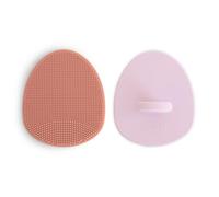 Mushie Brosses Croûtes de Lait pour Bébés, 0M+, Rose/Soft Lilac | Lot de 2, Pour bébés, Brosse exfoliante en silicone, Bain et cuir chevelu, Ultra-douce, Soin des croûtes de lait