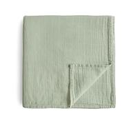 mushie Couverture D'emmaillotage en Mousseline pour Bébé | Naissance 0-3 Mois | Coton Organique | Gigoteuse pour Bébé | Prélavée | Couverture de Réception | Fabriquée au Danemark | Sage