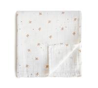 mushie Couverture D'emmaillotage en Mousseline pour Bébé | Naissance 0-3 Mois | Coton Organique | Gigoteuse pour Bébé | Prélavée | Couverture de Réception | Fabriquée au Danemark | Sparrow
