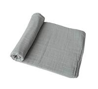mushie Couverture D'emmaillotage en Mousseline pour Bébé | Naissance 0-3 Mois | Coton Organique | Gigoteuse pour Bébé | Prélavée | Couverture de Réception | Fabriquée au Danemark | Belgian Grey