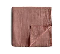 mushie Couverture D'emmaillotage en Mousseline pour Bébé | Naissance 0-3 Mois | Coton Organique | Gigoteuse pour Bébé | Prélavée | Couverture de Réception | Fabriquée au Danemark | Cedar