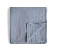 mushie Couverture D'emmaillotage en Mousseline pour Bébé | Naissance 0-3 Mois | Coton Organique | Gigoteuse pour Bébé | Prélavée | Couverture de Réception | Fabriquée au Danemark | Tradewinds