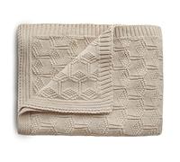 mushie Couverture Tricotée pour Bébé et Enfant | 80 X 100 Cm | Coton Biologique | Polyvalent et Parfait pour Tous Les Temps | Matériel Durable & de Haute Qualité | Honeycomb Beige
