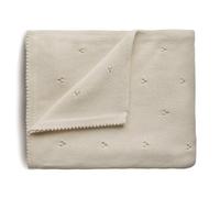 mushie Couverture Tricotée pour Bébé et Enfant | 80 X 100 Cm | Coton Biologique | Polyvalent et Parfait pour Tous Les Temps | Matériel Durable & de Haute Qualité | Pointelle Ivory