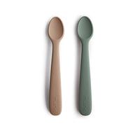 Mushie cuillères bébé pour enfants | Lot de 2 Cuillère en silicone sans BPA | Cuillère d'alimentation lavable au lave-vaisselle | Accessoires pour les tout-petits | Dried Thyme/Natural