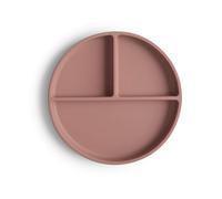 mushie divisée Assiette à Ventouse en Silicone | Sans BPA | Accessoires pour Bébé, Jeunes Enfants Garçons et Filles | Passent au Lave-Vaisselle et au Micro-Ondes | (Cloudy Mauve)