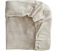 Mushie Drap-Housse pour Berceau | 60 X 20 X 120 Cm | Mousseline Extra Douce | Respirant 100% Coton Bio | Coins Élastiques | Prélavé | Fog-Medium