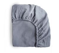 Mushie Drap-Housse pour Berceau | 60 X 20 X 120 Cm | Mousseline Extra Douce | Respirant 100% Coton Bio | Coins Élastiques | Prélavé | Tradewinds-Medium
