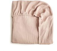 Mushie Drap-Housse pour Berceau | 60 X 20 X 120cm | Mousseline Extra Douce | Respirant 100% Coton Bio | Coins Élastiques | Prélavé | Blush-Medium