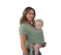 Mushie Écharpe de Portage pour Nouveau-Nés & Bébés | Porte-Nourisson Avec Poche Intégrée | 100% Coton Biologique | de 3,6 à 14,9 Kg | Roman Green
