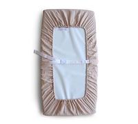 Mushie Housse de Matelas à Langer Lavable | 70x45 Cm | Convient pour Matelas à Langer Standard | Sangles de Sécurité Réglables | Accessoires pour Bébé, Jeunes Enfants Garçons et Filles | Blush