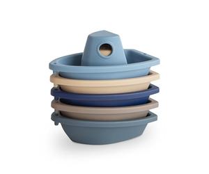 Mushie Jouets de Bain bébé 5 Bateaux | douchette Jouet Bain Qui nage | en Plastique PP pour Le Plaisir du Bain dans la Baignoire | Fabriqué au Danemark (Ocean)