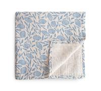 Mushie - Lange pour bébé en mousseline | 100% coton bio (fleurs bleues)