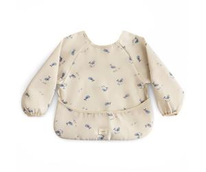 Mushie Long Sleeve Bib bavoir Whales 6-24m 1 pcs