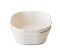 mushie Bol de vaisselle pour enfants | Ensemble de 2 vaisselle réutilisable | Sans BPA, passe au lave-vaisselle et au micro-ondes | Fabriqué au Danemark | Ivory