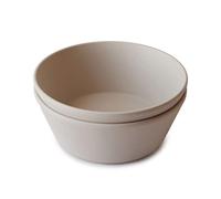 mushie Lot de 2 bols ronds pour enfants, Réutilisables, sans BPA, Passe au lave-vaisselle et au micro-ondes, Fabriqués au Danemark (Vanilla)