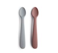 Lot de 2 cuillères bébé silicone Mauve / Gris - -