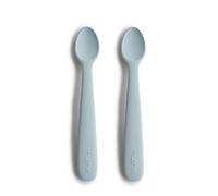 Mushie | Lot de 2 Cuillère en silicone sans BPA | Cuillère d'alimentation lavable au lave-vaisselle | Accessoires pour les tout-petits | Powder Blue