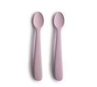Mushie | Lot de 2 Cuillère en silicone sans BPA | Cuillère d'alimentation lavable au lave-vaisselle | Accessoires pour les tout-petits | Soft Lilac