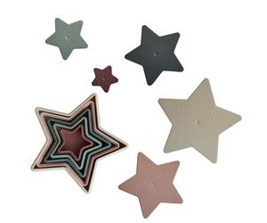 mushie Nesting Stars | Tour à Empiler | Jeu d'apprentissage avec 5 Étoiles Empilables | 100% sans BPA | Jouet Empilable pour Enfants de 0 à 3 Ans | Accessoires pour Bébé | Original