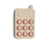 Mushie Jouet presse téléphone pour bébé, aide à la motricité, plastique non toxique, sans BPA, Blush