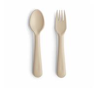 Mushie Set de fourchette et cuillère pour enfants | Couverts de table réutilisables | Résistants au lave-vaisselle et au micro-ondes | Fabriqué au Danemark | Vanilla