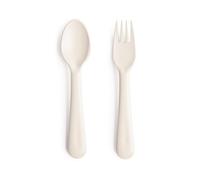 Mushie Set de fourchette et cuillère pour enfants | Couverts de table réutilisables | Résistants au lave-vaisselle et au micro-ondes | Fabriqué au Danemark | Ivory