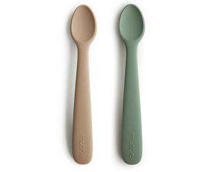 Mushie Silicone Feeding Spoons petite cuillère Dried Thyme/Natural 2 pcs