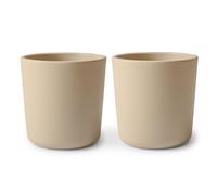 Mushie Tasse de vaisselle pour enfants | Ensemble de 2 tasses de table réutilisables | Résistantes au lave-vaisselle et au micro-ondes | Facile à tenir pour l'enfant Fabriqué au Danemark | Vanilla