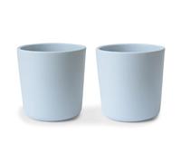 Mushie Tasse de vaisselle pour enfants | Ensemble de 2 tasses de table réutilisables | Résistantes au lave-vaisselle et au micro-ondes | Facile à tenir pour l'enfant Fabriqué au Danemark | Powder Blue