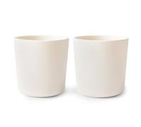 mushie Tasse de vaisselle pour enfants | Ensemble de 2 tasses de table réutilisables | Résistantes au lave-vaisselle et au micro-ondes | Facile à tenir pour l'enfant Fabriqué au Danemark | Ivory