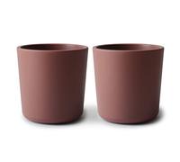 Mushie Tasse de vaisselle pour enfants | Ensemble de 2 tasses de table réutilisables | Résistantes au lave-vaisselle et au micro-ondes | Facile à tenir pour l'enfant Fabriqué au Danemark | Woodchuck