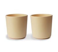 mushie Tasse pour enfants | Ensemble de 2 tasses de table réutilisables | Résistantes au lave-vaisselle et au micro-ondes | Facile à tenir pour l'enfant Fabriqué au Danemark | Pale Daffodil