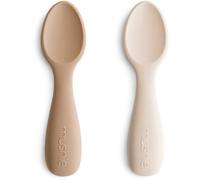 Mushie Toddler Starter Spoons petite cuillère Natural/ Shifting Sand 12m+ 2 pcs