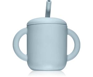 Mushie Training Cup with Straw tasse avec paille Powder-blue 1 pcs