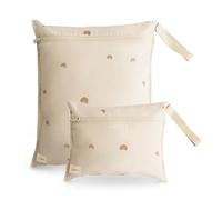 mushie Wet Bag 2-Pack Sac Résistant à l'eau pour Bébé - 2 Tailles, Fermeture Pression pour Poussette, Rangement Vêtements, Couches et Snacks, Polyester, Lavable en Machine (Rainbow)
