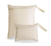 mushie Wet Bag 2-Pack Sac Résistant à l'eau pour Bébé - 2 Tailles, Fermeture Pression pour Poussette, Rangement Vêtements, Couches et Snacks, Polyester, Lavable en Machine (Fog)
