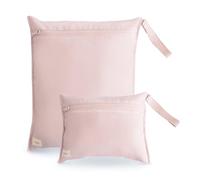 mushie Wet Bag 2-Pack Sac Résistant à l'eau pour Bébé - 2 Tailles, Fermeture Pression pour Poussette, Rangement Vêtements, Couches et Snacks, Polyester, Lavable en Machine (Blush)