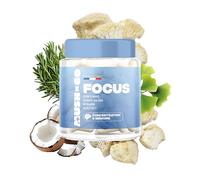 MUSHNGO Focus Améliore Concentration & Clarté Mentale - Lion's Mane, Ginkgo Biloba, Romarin, Huile MCT - Fabriqué en France - Vitamines & Minéraux - Adaptogènes Naturels - Vegan, Sans Gluten