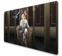 Mushoku Tensei Tapis de souris pour jeu vidéo Motif anime japonais Rudeus Sylphiette Eris Roxy Migurdia Greyrat Gris 3 mm d'épaisseur XXL Pour clavier de bureau (H, 900 x 400 mm)