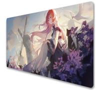 Mushoku Tensei Tapis de souris pour jeu vidéo Motif anime japonais Rudeus Sylphiette Eris Roxy Migurdia Greyrat Gris 3 mm d'épaisseur XXL Pour clavier de bureau (E, 900 x 400 mm)