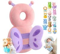 Mushplushies Head Protector, Adjustable Baby Head Protection Backpack, Mush Plush Head Protection Backpack, Mushplushies Backpack, Head Protection Pillow for Walking Crawling (Pink Butterfly)