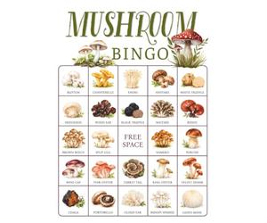 Mushroom Bingo: 32-Player Botanical and Woodland Themed Party Games for Nature Walks, Botany Classrooms, National Mushroom Day activity