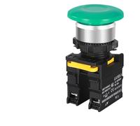 Mushroom Button Switch Waterproof Latching Momentary Self Reset Locking Panelboard Power Start Red Green 10A 1NO1NC 22mm(Green,1NO1NC) Controls switch