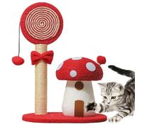 Mushroom Chat Climbing Tower, Interactive Toy Cat Tree, Indoor Scratch Post, Multi Functional Mushroom Poles, Sisal Board Scratcher, for Living Room, Playful Kitten Furniture