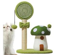 Mushroom Chat Climbing Tower, Interactive Toy Cat Tree, Indoor Scratch Post, Multi Functional Mushroom Poles, Sisal Board Scratcher, for Living Room, Playful Kitten Furniture
